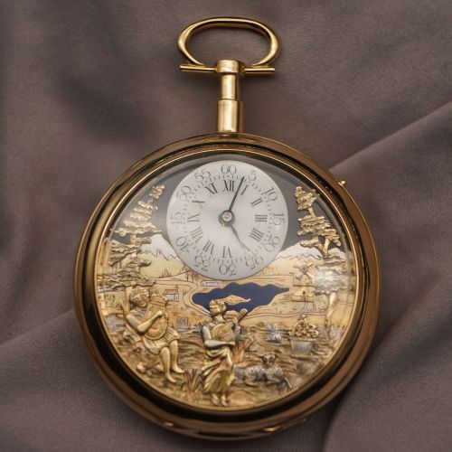 19th Century Swiss Musical Erotic Automaton Pocket Watch