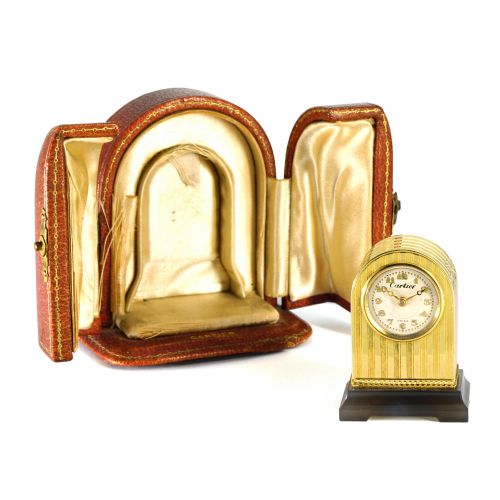 20th Century 14k Gold Miniature Desk Clock