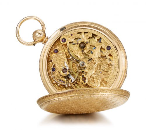 18K Gold Chronometer Hunter Case Pocket Watch