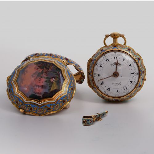 19th Century Turkish Market 18K Gold Triple Case Pocket Watch