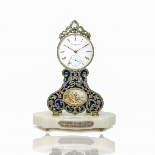 19th Century Rococo Style Miniature Table Clock