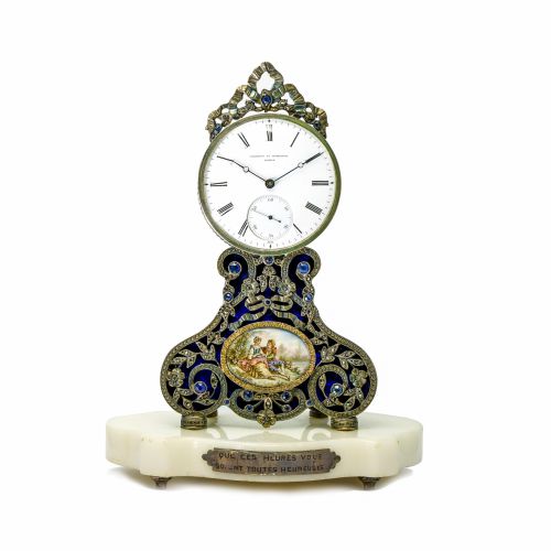 19th Century Rococo Style Miniature Table Clock