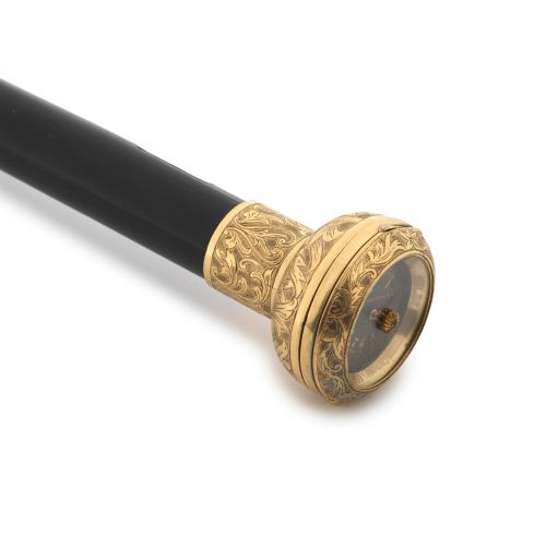 19th Century Gilded Cane with Watch