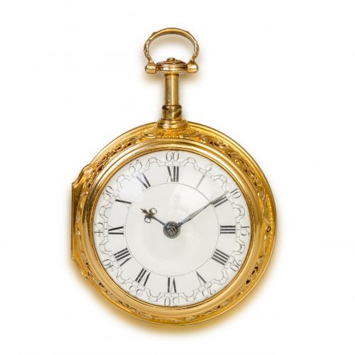 Francis Upjohn 22K Gold Repoussé Case Pocket Watch