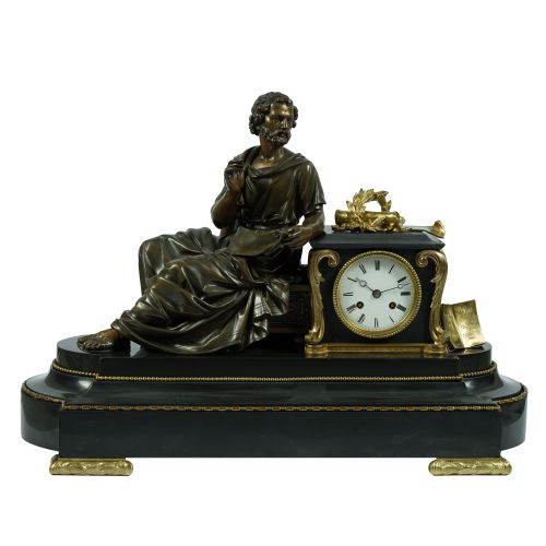 19th Century Marble and Ormolu Figural Mantel Clock