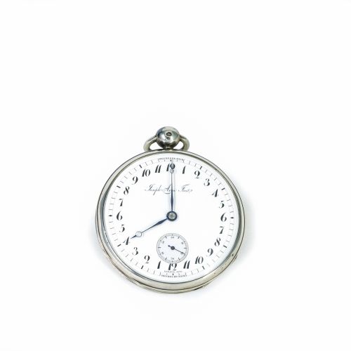 24-Hour dial with Double Twelve Hours Silver Pocket Watch