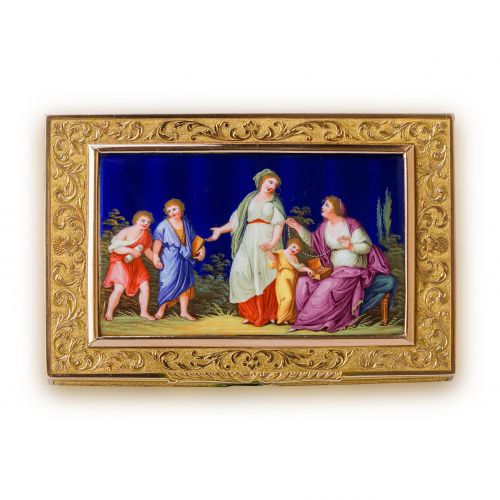 Swiss Gold and Enamel Snuff Box