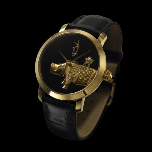 The Chinese Zodiac (Pig) Microcarving Wristwatch