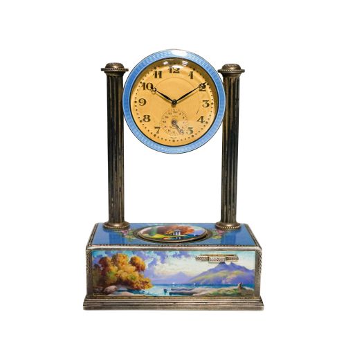 20th Century Mantel Clock with Singing Bird Automaton