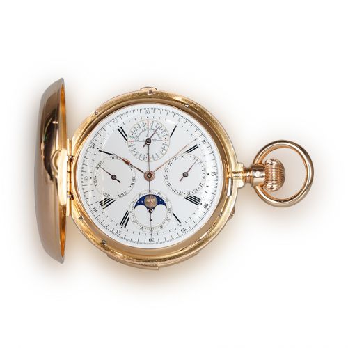 Gustave Sandoz 18K Gold Pocket Watch with Grand Complications