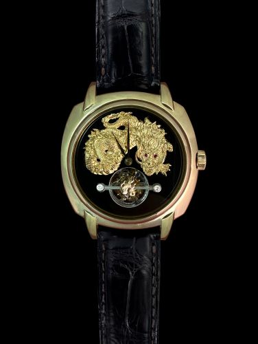 Auspicious Dragon Playing with Pearls Tourbillon Microcarving Wristwatch