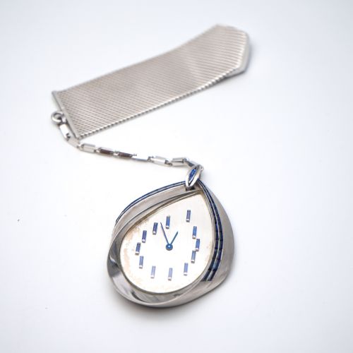 20th Century 18K White Gold Dress Watch with Fob