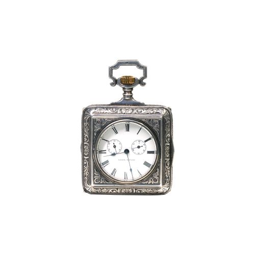 十九世紀銀殼方形自動上鍊懷錶