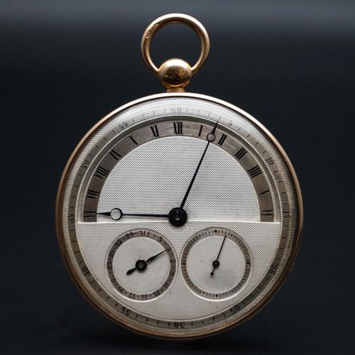 十九世紀18K金逆跳時針開面懷錶