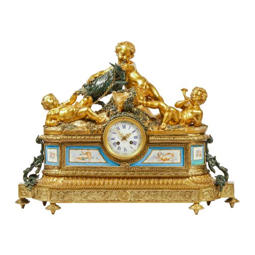 十九世紀法國銅鎏金雕塑鐘