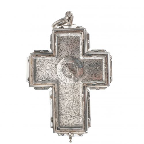 十七世紀銀殼水晶十字架錶